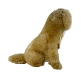 Side view of sitting Golden Retriever plush dog toy