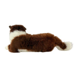 Lying Hazel chocolate Border Collie plush back view