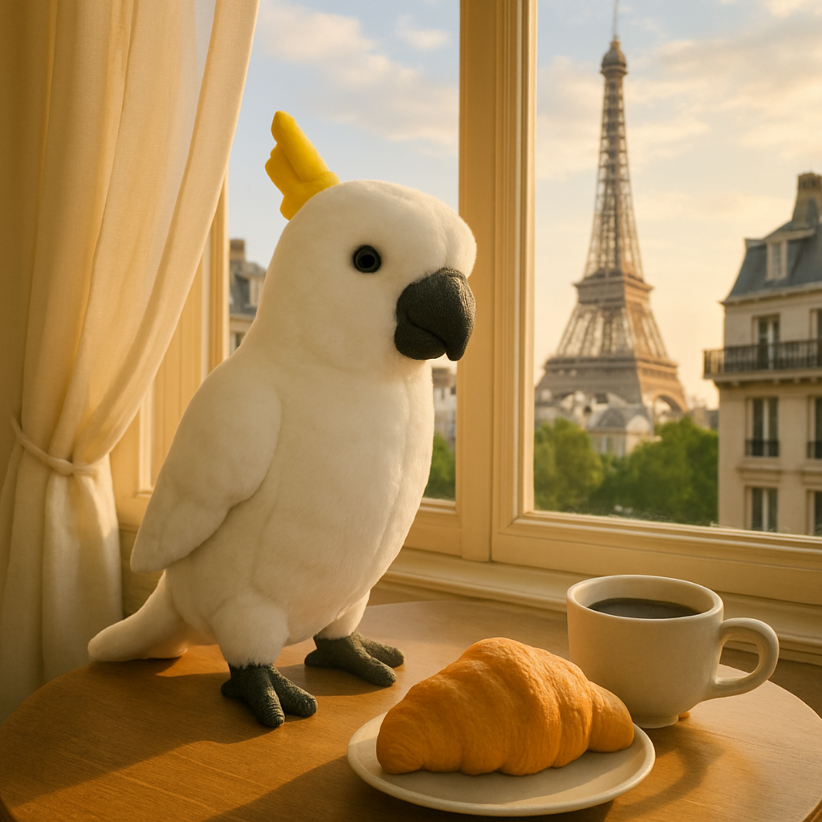 Hector Cockatoo plush toy in atable 