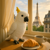 Hector Cockatoo plush toy in a  table 