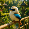 kookaburra cuddly realistic Australian souvenir plush toy in outdoor 