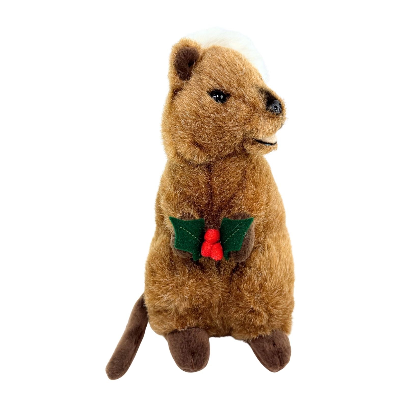 Holly Edward quokka plush with mistletoe and hat