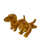 red or brown dachshund puppy plush toy