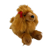 Juliet brown Poodle plush toy lying front view