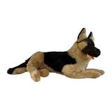 Kaiser German Shepherd plush toy lying side view