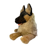 Kaiser German Shepherd plush toy lying front view
