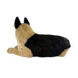 Kaiser German Shepherd plush toy lying back view