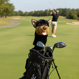 Kelpie golf cover plush on a golf
