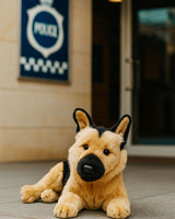 King German Shepherd plush lying outdoors