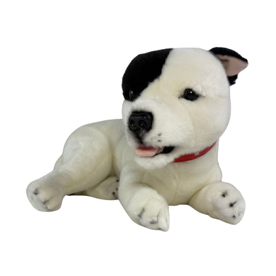Loki (Staffy - 35cm lying, white with black patch)