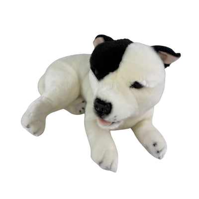 Loki (Staffy - 35cm lying, white with black patch)