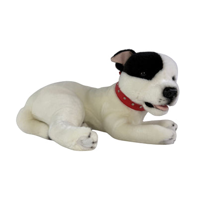 Loki (Staffy - 35cm lying, white with black patch)