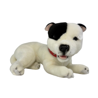 Loki (Staffy - 35cm lying, white with black patch)