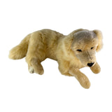 Luna Golden Retriever plush with satin pocket lying