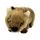 Plush toy of a brown Wombat animal with a white background