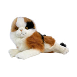 Marmalade Calico cat plush lying side view