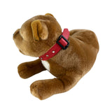 Merlot Staffy plush lying