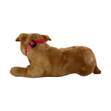 Merlot Staffy plush lying side view