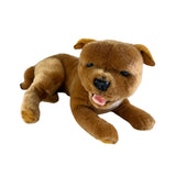 Merlot Staffy plush lying