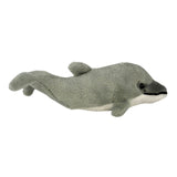 Mini dolphin plush toy side view
