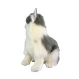 Missy Norwegian Grey cat plush sitting side view