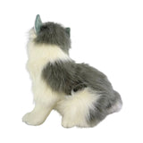 Missy Norwegian Grey cat plush sitting side view