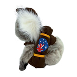 Sitting Jack koala plush with swag and hat side view