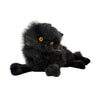 Onyx black Persian cat plush lying front view