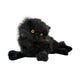 Onyx black Persian cat plush lying front view