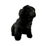 Oreo black Pug plush sitting front view