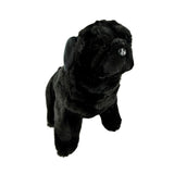 Oreo black Pug plush sitting front view
