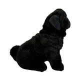 Oreo black Pug plush sitting side view