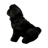 Oreo black Pug plush sitting side view