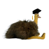 Penny emu plush wearing graduation hat