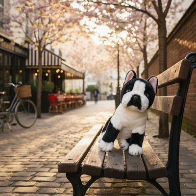 Pierre (French Bulldog - 30cm sitting, black & white)