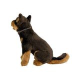 Quinn kelpie plush toy sitting side view