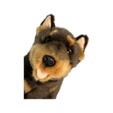 Close‑up of Quinn kelpie plush toy’s face