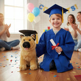 Sargeant German Shepherd plush wearing grad hat