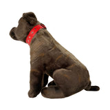 Scooter Staffy plush toy sitting side view