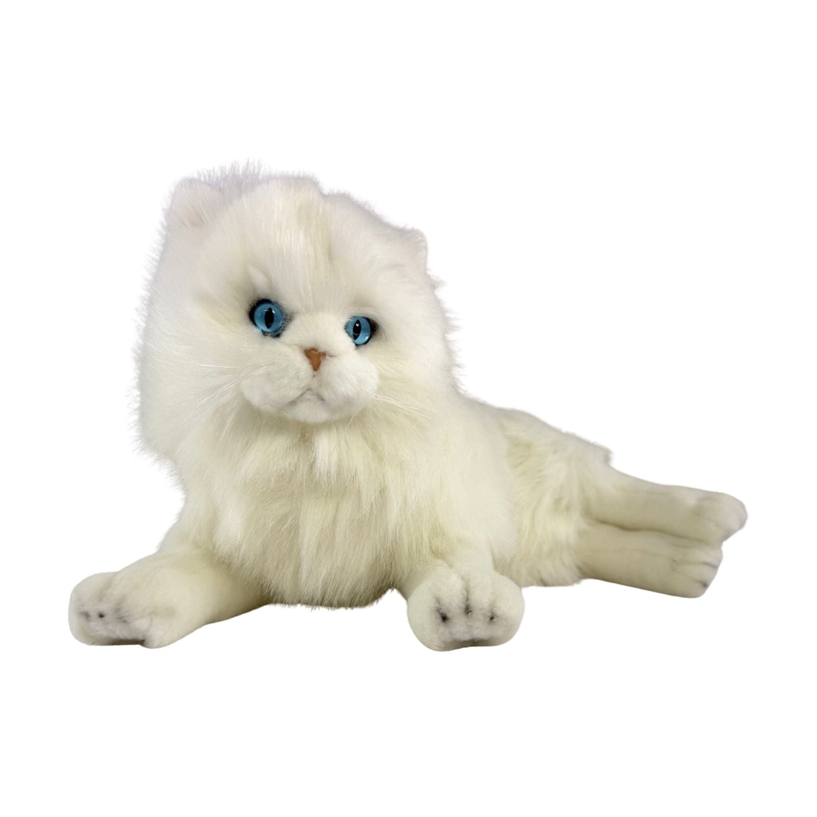 Snowflake Persian cat plush toy lying