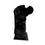 Black Staffy golf club head cover side view