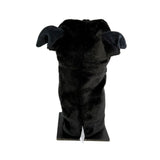 Black Staffy golf club head cover back view
