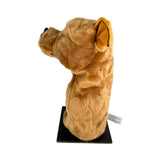 Brown Staffy golf club head cover side view