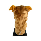 Brown Staffy golf club head coverback view