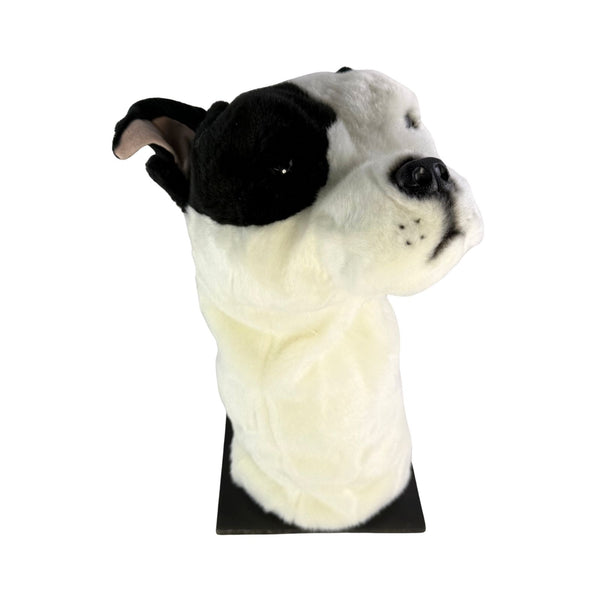 White Staffy golf club head cover