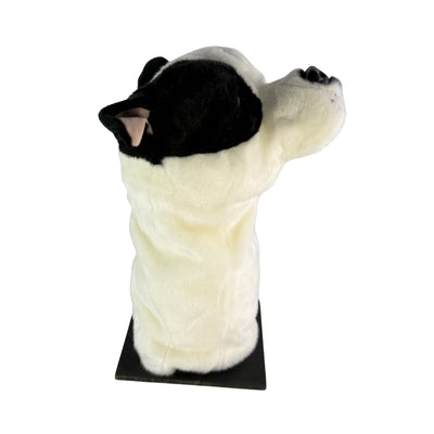 Staffy Golf Cover, White w/ black patch