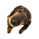 Stretch Dachshund plush toy close up