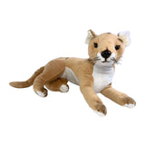 Plush toy resembling a puma on a white background