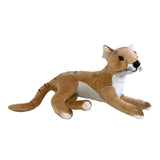 Plush toy of a mountain lion on a white background