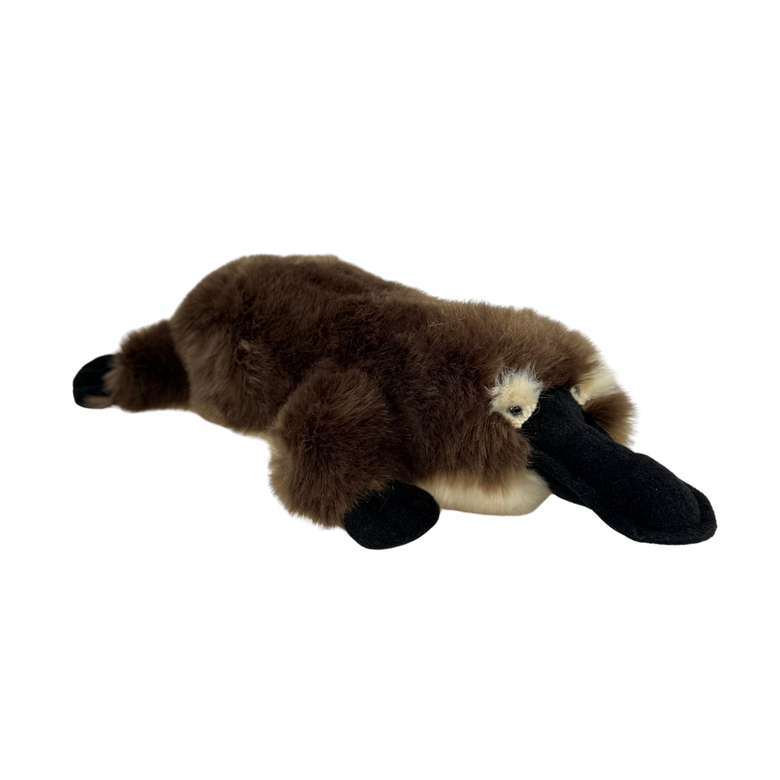 Plush toy resembling a platypus on a white background